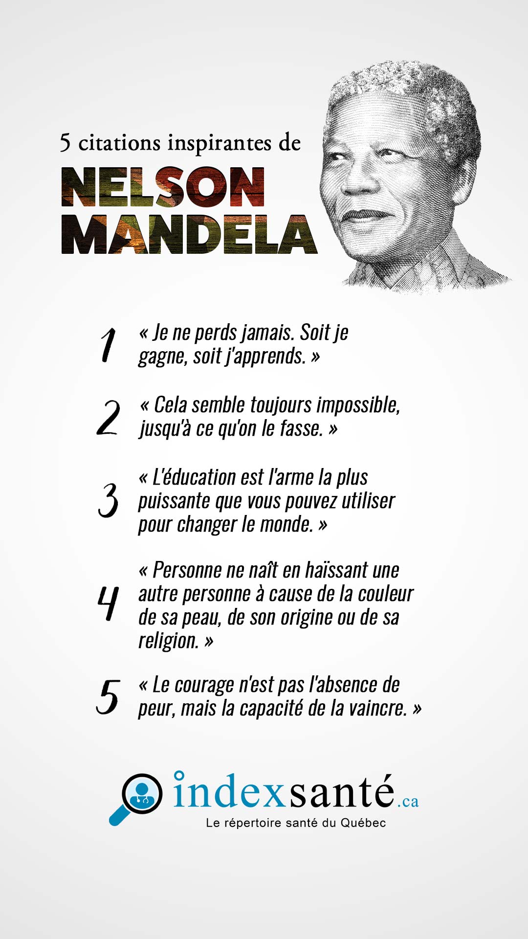 5 citations inspirantes de Nelson Mandela (infographie)