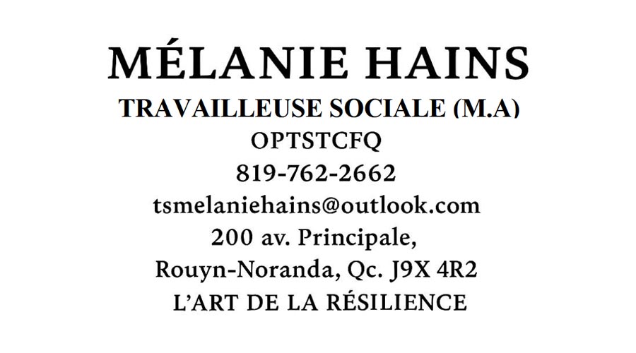 Mélanie Hains, travailleuse sociale (M.A.)